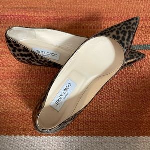 **JIMMY CHOO** Kitten-heel leopard pumps Size 38.5 (8.5)